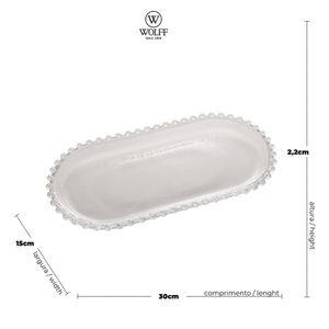 Travessa Oval 30X15Cm Cristal Pearl Wolff