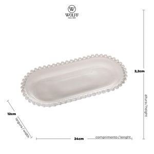 Travessa Oval 24X12Cm Cristal Pearl Wolff