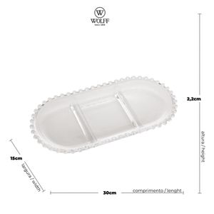 Petisqueira Oval 30X15Cm Cristal Pearl Wolff