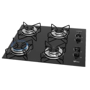 Cooktop a Gás 4 Queimadores Fit Line Trempe Esmaltada Preto - Fischer