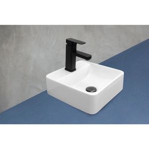 Cuba Quadrada De Sobrepor Delux Madrid 31X31Cm Branco Liso Bella Pia