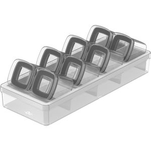 Organizador De Temperos Clear Branco 9 Peças - Cob1400Bcf - Ou