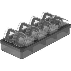 Organizador De Temperos Clear Preto 9 Peças - Cob1400Ptf - Ou