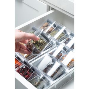 Organizador De Temperos Clear Branco 9 Peças - Cob1400Bcf - Ou