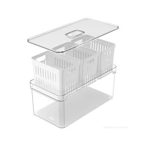 Organizador Com 3 Cestos Clear Fresh Natural 5L - Of750Nt - Ou