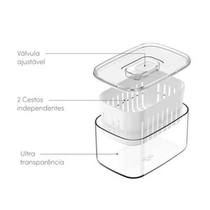 Organizador Com Cesto Clear Fresh Natural 0,65L - Of550Nt - Ou