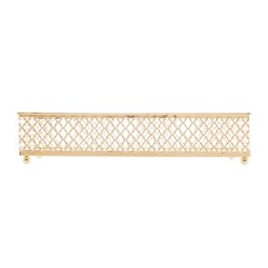 Bandeja De Metal Com Espelho Barcelona Dourada 21x13x5cm Lyor