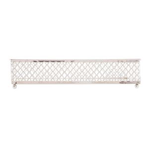 Bandeja De Metal Com Espelho Barcelona Prateada 21x13x5cm Lyor