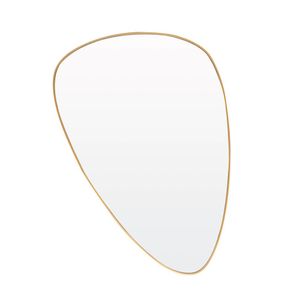 Espelho Orgânico Com Borda De Metal Dourado 23x35cm Lyor