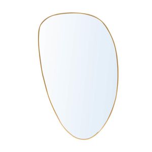 Espelho Orgânico Com Borda De Metal Dourado 21x35cm Lyor
