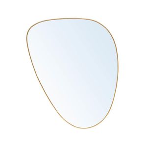 Espelho Orgânico Com Borda De Metal Dourado 25,5x35cm Lyor