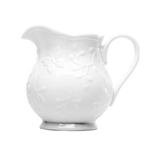 Leiteira De Porcelana New Bone Butterfly Flower Branca 250ml Lyor