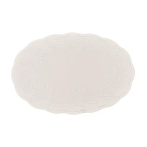 Travessa De Porcelana New Bone Butterfly Flower 31,5x21x2,5cm Lyor
