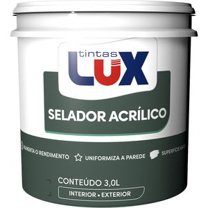 Complemento Selador Acrilico 3L Branco - Tintas Lux