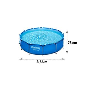 Piscina Estruturada 6.473L Redonda Plástico Steel Frame Azul Bestway