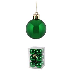 Jogo de Bolas Natalinas com 12 Unidades 3CM Verdes - Grillo