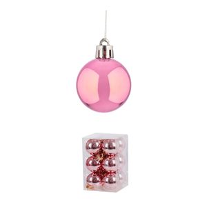 Jogo de Bolas Natalinas com 12 Unidades 3CM Rose - Grillo