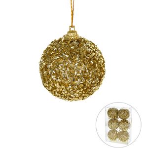 Jogo de Bolas Natalinas com 6 Unidades 6CM Kimmy Douradas - Grillo