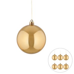 Jogo de Bolas Natalinas com 6 Unidades 8CM Douradas - Grillo