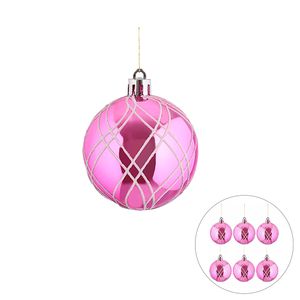 Jogo de Bolas Natalinas com 6 Unidades 6CM Rose - Grillo