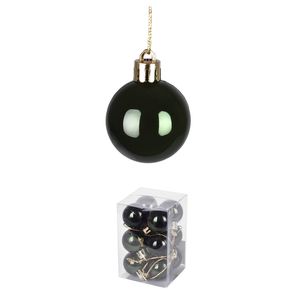 Jogo de Bolas Natalinas com 12 Unidades 3CM Verde Escuro - Grillo