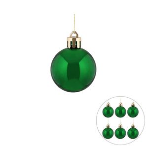 Jogo de Bolas Natalinas com 6 Unidades 4CM Verdes - Grillo