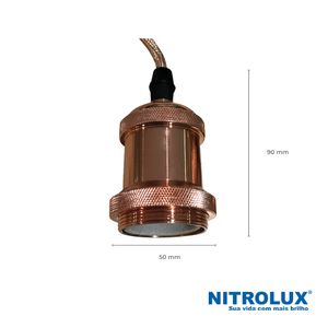 Luminária Bocal Pendentes Cobre E27 Nitrolux