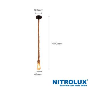 Pendente Corda 1M E27X1 - 5241 - Nitrolux