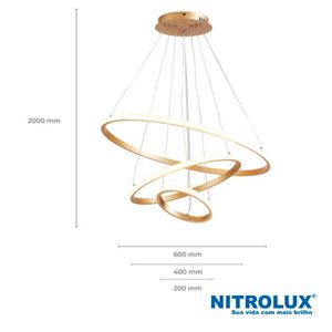 Pendente LED LP403D 58W 3 Em 1 - 5836 - Nitrolux