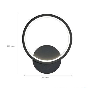 Arandela Interno Aluminio Preto Led 12W 3 Em 1 Selene 001P Nitrolux