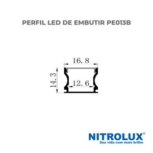 Luminária Perfil Embutir Pe013B 2M 16,8X14,3 Nitrolux