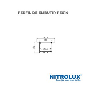 Luminária Perfil de Embutir PE014B 2M 50,4X35MM - 5937 - Nitrolux