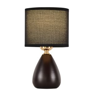 Abajur em Metal e Cúpula em Tecido E27X1 40W FAT-001P Preto - 6002 - Nitrolux