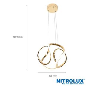 Pendente LED LP04A 40W Luz Amarela 3000K - 6064 - Nitrolux