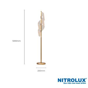 Luminária de Chão 9W LC601D Luz Amarela 3000K - 6056 - Nitrolux