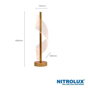 Luminária de Mesa 5W LMA001D Luz Amarela 3000K - 6057 - Nitrolux