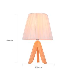 Abajur em Madeira e Cúpula em Tecido E27X1 Classic-003B Branco 25X40CM - Nitrolux