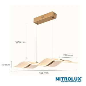 Pendente LED em Acrílico Acr-004 15W Luz Amarela 3000K - 6202 - Nitrolux