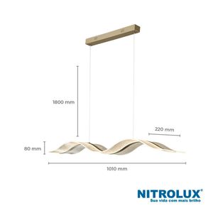 Pendente LED em Acrílico Acr-005 30W Luz Amarela 3000K - 6203 - Nitrolux