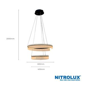 Pendente Acrilico 90W ACR300P Luz Amarela 3000K - 6084 - Nitrolux