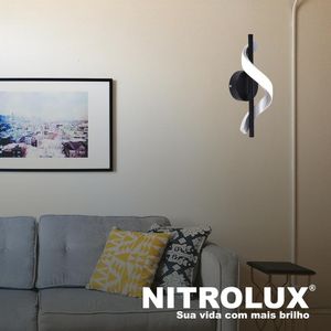 Arandela de Sobrepor em LED La601S 10W 4000K Preta - 6128 - Nitrolux