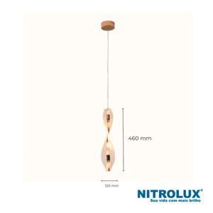 Pendente Acrílico 15W ACR010D Luz Amarela 3000K - 6084 - Nitrolux
