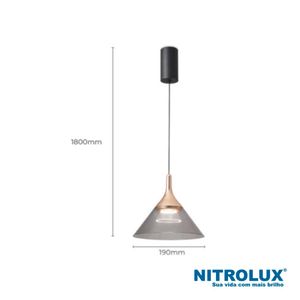Pendente LED LUX001 7W Luz Amarela 3000K - 6117 - Nitrolux