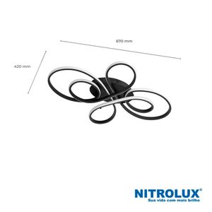 Luminária de Sobrepor 55W LSE001P Preta 3 Em 1 - 5827 - Nitrolux