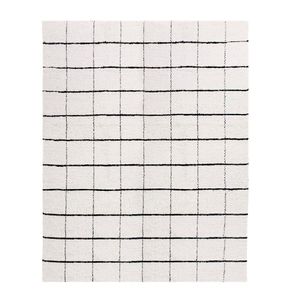 Tapete 0,80X1,50 Cru/Preto Confy Felpa Anatex