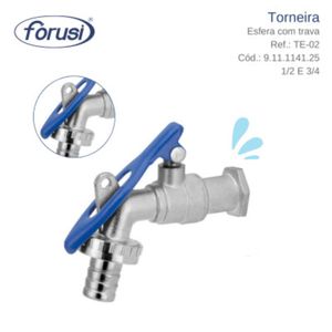 Torneira esfera c/trava 1/2X3/4 importada TE-02 Forusi