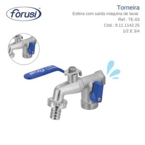 Torneira esfera com saída para máquina 1/2X3/4 TE-03 Forusi