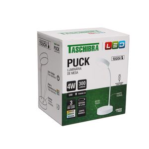 Luminaria Mesa Led Puck Recarregavel Branco Taschibra