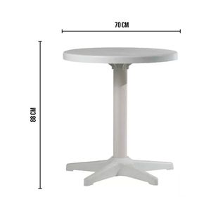 Mesa em PVC Redonda Sol Branca - Plastex