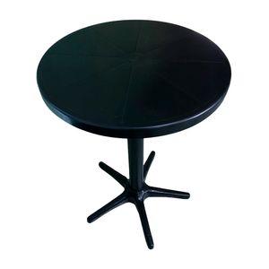 Mesa em PVC Redonda Sol Bar Preta - Plastex